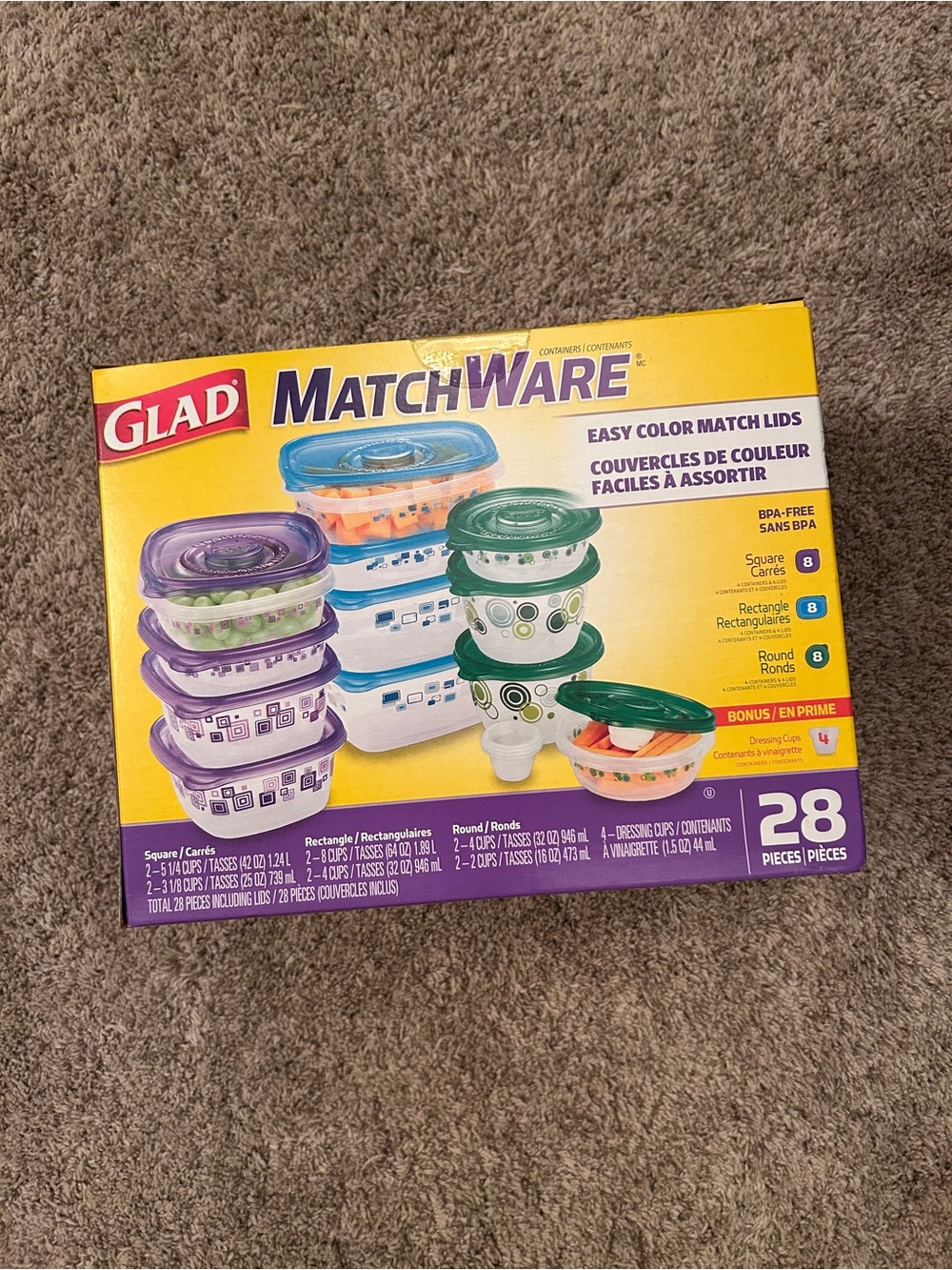 Glad MatchWare Good Storage Container Set, 28 Piece Set, Brand New